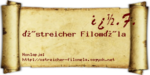 Östreicher Filoméla névjegykártya